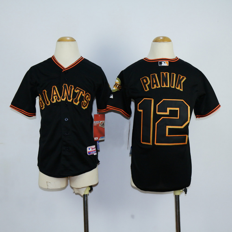 Youth San Francisco Giants #12 Panik Black MLB Jerseys